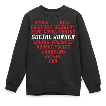 Travailleurs sociaux Travail social Travail social - Sweat Premium enfant bio - noir - Devant - AI Model Kid Female (0cm)