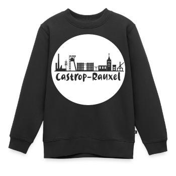 castrop-rauxel, skyline, cercle, coupe aux ciseaux, blanc - Sweat Premium enfant bio - noir - Devant - AI Model Kid Female (0cm)