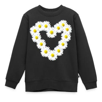 Herz Gänseblume Gänseblümchen Herzlich - Kinder Premium Organic Sweatshirt - Schwarz - Vorne - AI Model Kid Female (0cm)