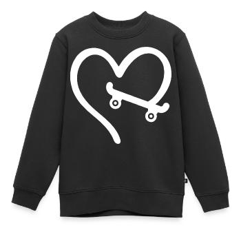 Skateboard Herz Skater - Kinder Premium Organic Sweatshirt - Schwarz - Vorne - AI Model Kid Female (0cm)