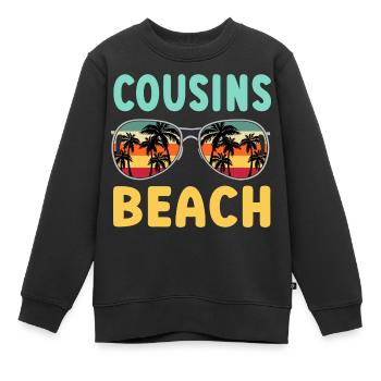 Plage de Cousins - Sweat Premium enfant bio - noir - Devant - AI Model Kid Female (0cm)