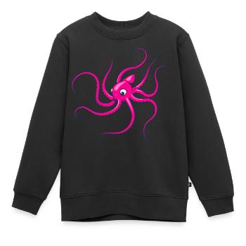Oktopus lila - Kinder Premium Organic Sweatshirt - Schwarz - Vorne - AI Model Kid Female (0cm)