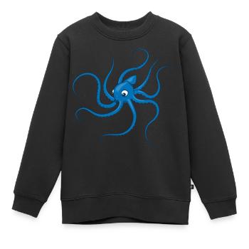 Oktopus blau - Kinder Premium Organic Sweatshirt - Schwarz - Vorne - AI Model Kid Female (0cm)