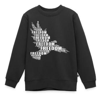 Freiheit Frieden Peace Adler Falke T-Shirt - Kinder Premium Organic Sweatshirt - Schwarz - Vorne - AI Model Kid Female (0cm)