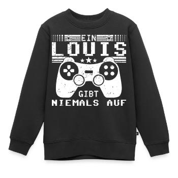 Louis Gaming Konsole PC Gamer Geschenk - Kinder Premium Organic Sweatshirt - Schwarz - Vorne - AI Model Kid Female (0cm)