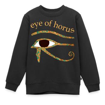 Horus Eye E 95 - Sweat Premium enfant bio - noir - Devant - AI Model Kid Female (0cm)