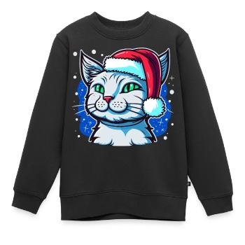 Illustration de chat de l’Avent mignon, l’Avent idéal - Sweat Premium enfant bio - noir - Devant - AI Model Kid Female (0cm)