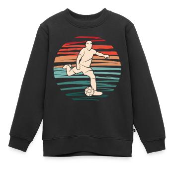 Fußball Spieler Fußballspieler Retro Fußballer - Kinder Premium Organic Sweatshirt - Schwarz - Vorne - AI Model Kid Female (0cm)