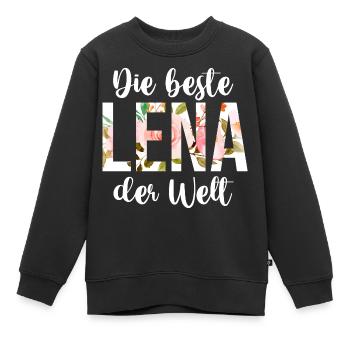 Lena - Kinder Premium Organic Sweatshirt - Schwarz - Vorne - AI Model Kid Female (0cm)