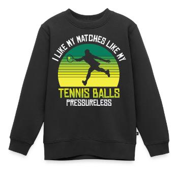 Tennisspieler - Kinder Premium Organic Sweatshirt - Schwarz - Vorne - AI Model Kid Female (0cm)