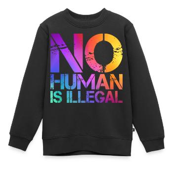 No man is an illegal immigration lover - Kids Premium Organic Sweatshirt - black - Front - AI Model Kid Female (0cm)