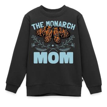 La maman monarque - Sweat Premium enfant bio - noir - Devant - AI Model Kid Female (0cm)