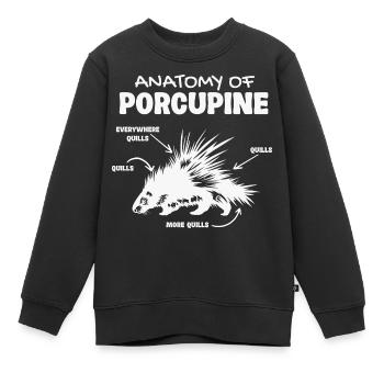 Anatomie du point d’amant de la Nature de porc-épic - Sweat Premium enfant bio - noir - Devant - AI Model Kid Female (0cm)
