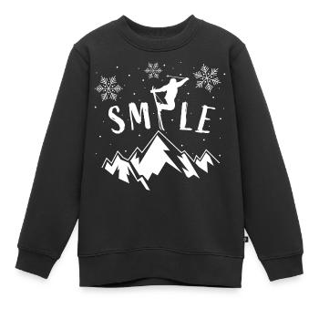 Smile Ski Montagnes Vacances de ski Piste de ski - Sweat Premium enfant bio - noir - Devant - AI Model Kid Female (0cm)