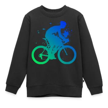 Road Cyclist Road Bike Road Bike Road Cycling - Kids Premium Organic Sweatshirt - black - Front - AI Model Kid Female (0cm)