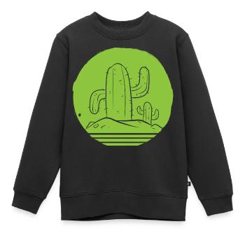 Kaktus saftig Kaktusspezialist - Kinder Premium Organic Sweatshirt - Schwarz - Vorne - AI Model Kid Female (0cm)