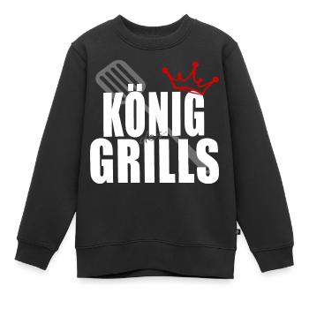 König des Grills Krone Gillbesteck - Kinder Premium Organic Sweatshirt - Schwarz - Vorne - AI Model Kid Female (0cm)