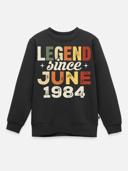 Juin 1984 Cadeau d’anniversaire Juin 1984 Juin 1984 - Sweat Premium enfant bio - noir