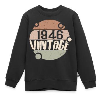 Vintage 1946 Cadeaux rétro 1946 millésime 1946 - Sweat Premium enfant bio - noir - Devant - AI Model Kid Female (0cm)