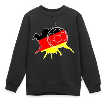 Fußball mit Deutschland Klecks - Kinder Premium Organic Sweatshirt - Schwarz - Vorne - AI Model Kid Female (0cm)