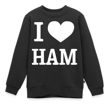 Schinken - Kinder Premium Organic Sweatshirt - Schwarz - Vorne - AI Model Kid Female (0cm)