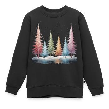Winter Bäume Tannenbaum Frost Schnee Eis Baum See - Kinder Premium Organic Sweatshirt - Schwarz - Vorne - AI Model Kid Female (0cm)