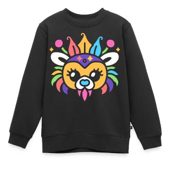 Carnival mask - Kids Premium Organic Sweatshirt - black - Front - AI Model Kid Female (0cm)