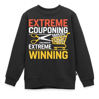 Extreme Couponing Extreme Winning Couponer Shopper - Kinder Premium Organic Sweatshirt - Schwarz - Vorne - AI Model Kid Female (0cm)