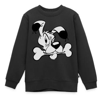 Astérix et Obélix - Idéfix Et Os - Sweat Premium enfant bio - noir - Devant - AI Model Kid Female (0cm)