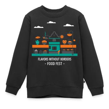 Street Food Festival - Kinder Premium Organic Sweatshirt - Schwarz - Vorne - AI Model Kid Female (0cm)