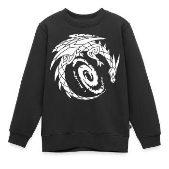 Dragon et galaxie - Sweat Premium enfant bio - noir - Devant - AI Model Kid Female (0cm)