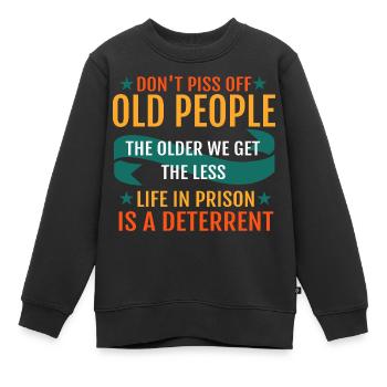 Funny Old People  - Sweat Premium enfant bio - noir - Devant - AI Model Kid Female (0cm)