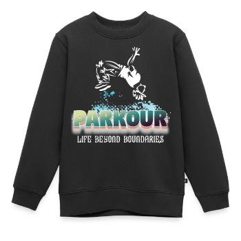 Parkour-Leben jenseits von Grenzen - Kinder Premium Organic Sweatshirt - Schwarz - Vorne - AI Model Kid Female (0cm)