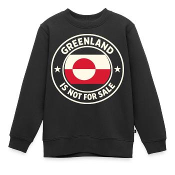 Groenland Groenland Pas à vendre Drôle - Sweat Premium enfant bio - noir - Devant - AI Model Kid Female (0cm)