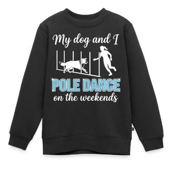 Danse au poteau en disant drôle d’agilité en slalom - Sweat Premium enfant bio - noir - Devant - AI Model Kid Female (0cm)