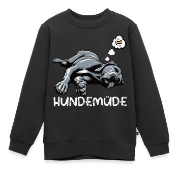 Hundemüde Deutsche Dogge Doggen Doggenbesitzer  - Kinder Premium Organic Sweatshirt - Schwarz - Vorne - AI Model Kid Female (0cm)