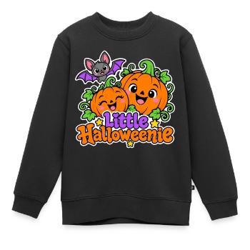 Kleines Halloweenie Kürbis Duo - Kinder Premium Organic Sweatshirt - Schwarz - Vorne - AI Model Kid Female (0cm)