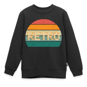 Rétro - Sweat Premium enfant bio - noir - Devant - AI Model Kid Female (0cm)