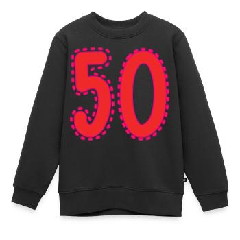 50. 50 JAHRE. 50-JÄHRIGES JUBILÄUM. 50-JÄHRIGES JUBILÄUM. - Kinder Premium Organic Sweatshirt - Schwarz - Vorne - AI Model Kid Female (0cm)