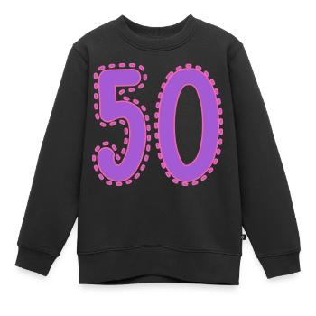 50. 50 ANS. 50e ANNIVERSAIRE. ANNIVERSAIRE 50 ANS. - Sweat Premium enfant bio - noir - Devant - AI Model Kid Female (0cm)