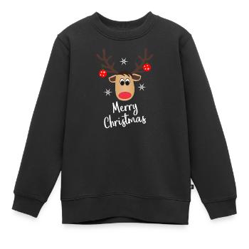 Rentier Merry Christmas Weihnachten Geschenk - Kinder Premium Organic Sweatshirt - Schwarz - Vorne - AI Model Kid Female (0cm)