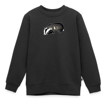 blaireau - Sweat Premium enfant bio - noir - Devant - AI Model Kid Female (0cm)