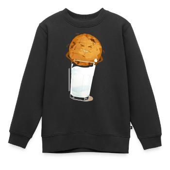 milk'n'cookie - Kinder Premium Organic Sweatshirt - Schwarz - Vorne - AI Model Kid Female (0cm)