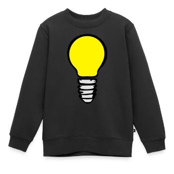 Glühbirne 3farbig - Kinder Premium Organic Sweatshirt - Schwarz - Vorne - AI Model Kid Female (0cm)