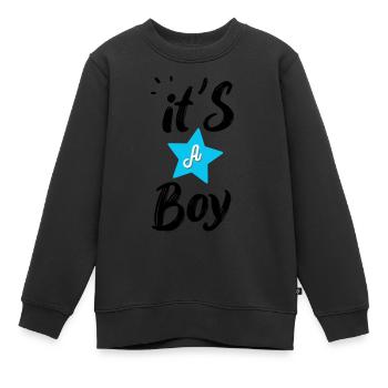 Es ist ein Junge - Kinder Premium Organic Sweatshirt - Schwarz - Vorne - AI Model Kid Female (0cm)