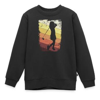 She is a golfer - Kids Premium Organic Sweatshirt - black - Front - AI Model Kid Female (0cm)