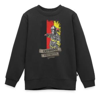 German Firefighter - Kinder Premium Organic Sweatshirt - Schwarz - Vorne - AI Model Kid Female (0cm)