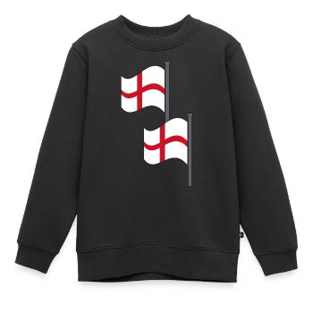 Zwei englische Flaggen - Kinder Premium Organic Sweatshirt - Schwarz - Vorne - AI Model Kid Female (0cm)