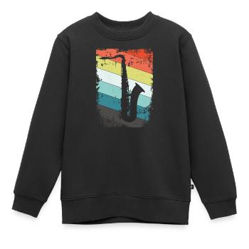 Saxofon Saxophon - Kinder Premium Organic Sweatshirt - Schwarz - Vorne - AI Model Kid Female (0cm)