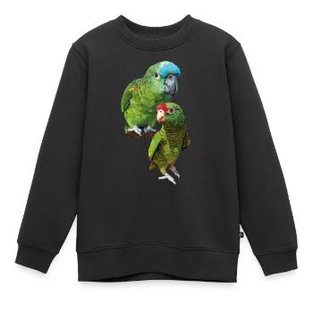 Papageien aus dem Amazonas - Kinder Premium Organic Sweatshirt - Schwarz - Vorne - AI Model Kid Female (0cm)